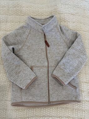 H&M Zip-Up Sweater - Beige/Taupe
